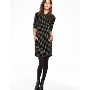 Boden Black Dotty Shift Tunic Dress Pockets 8L